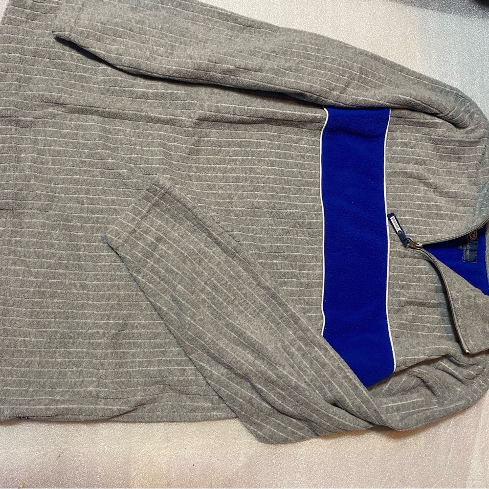 ♦️Fahrenheit Gray and Blue Quarter-Zip Pullover